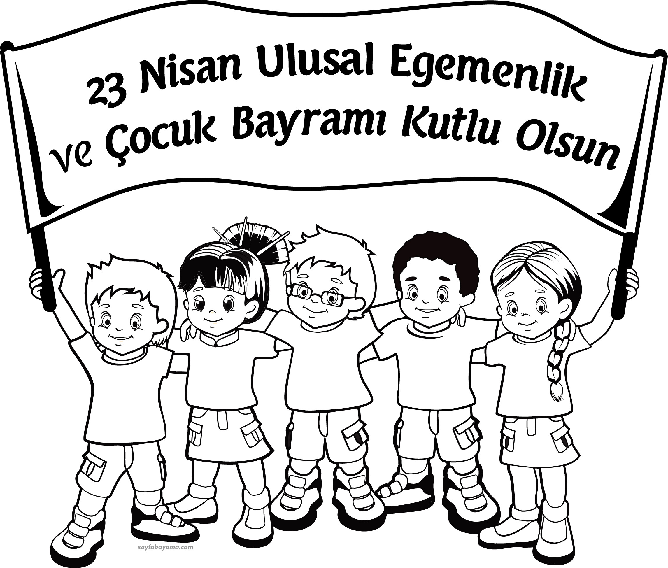  ok G zel 23 Nisan Ulusal Egemenlik Ve ocuk Bayram Boyama Sayfas 