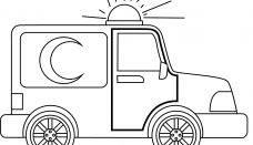 Küçük Ambulans Boyama Sayfası