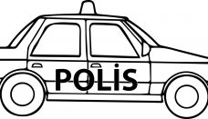 Yandan Görünüş Polis Arabası Boyama Sayfası