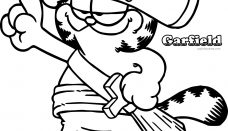 Garfield Korsan Oldu Boyama Sayfası