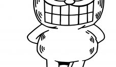Garfield Yapay Gülümseme Boyama Sayfası