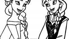 Karlar Ülkesi Frozen Anna Elsa El Ele Boyama Sayfası