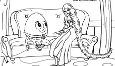 Rapunzel ile Yumurta Kitap Boyama Sayfası
