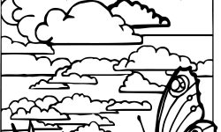 Kelebek Bulutlar Manzara Boyama Sayfasi